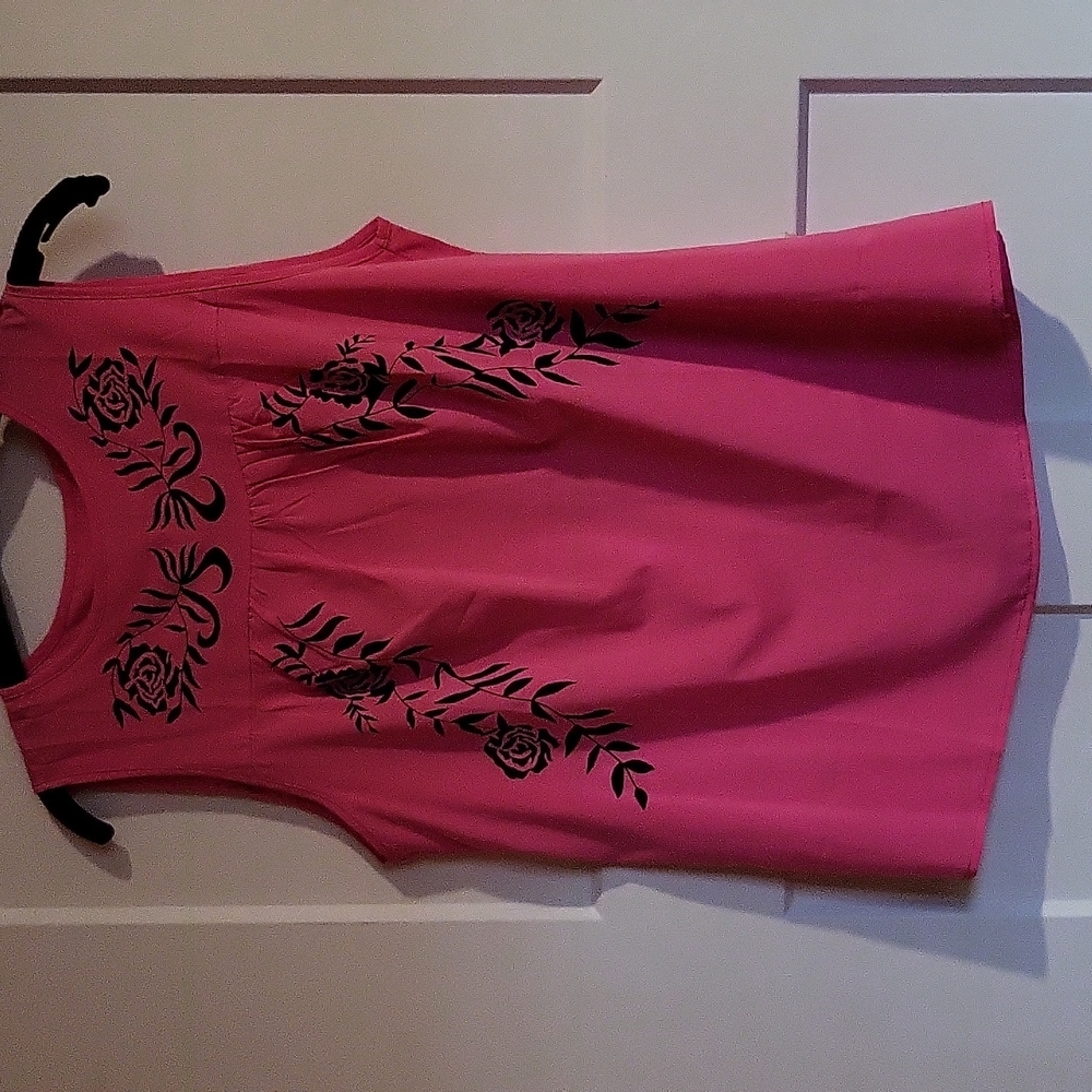 Silky Pink and Black Women's Shell